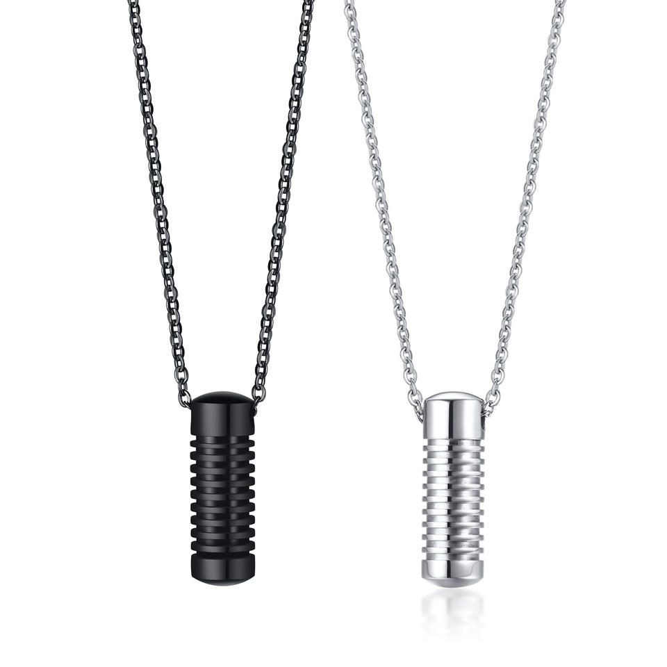 Newest Custom Jewelry Stainless Steel Chain Pet Cremation Open Screw Shape Pendant Necklace