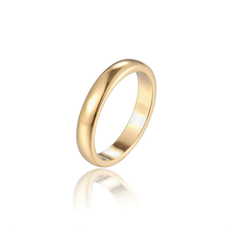 Simple Style 2023 Popular Design 4Mm Thin Rings Jewelry Women Stainless Steel Gold Ring